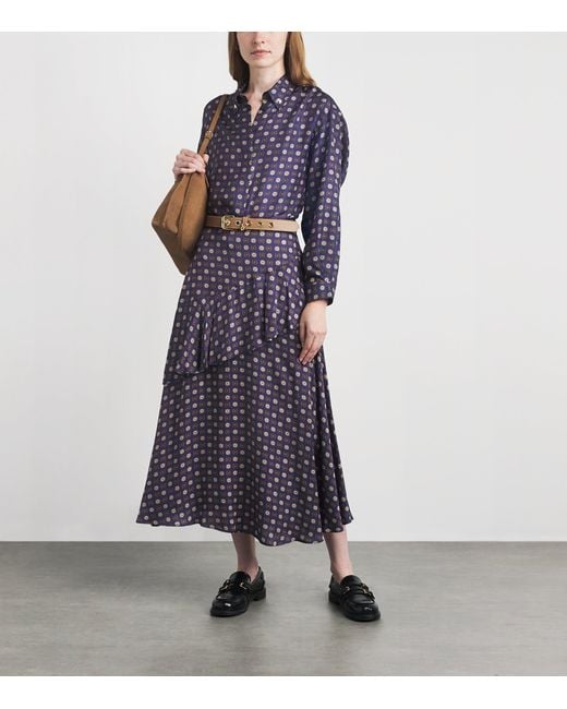 Claudie Pierlot Blue Silk Printed Shirt