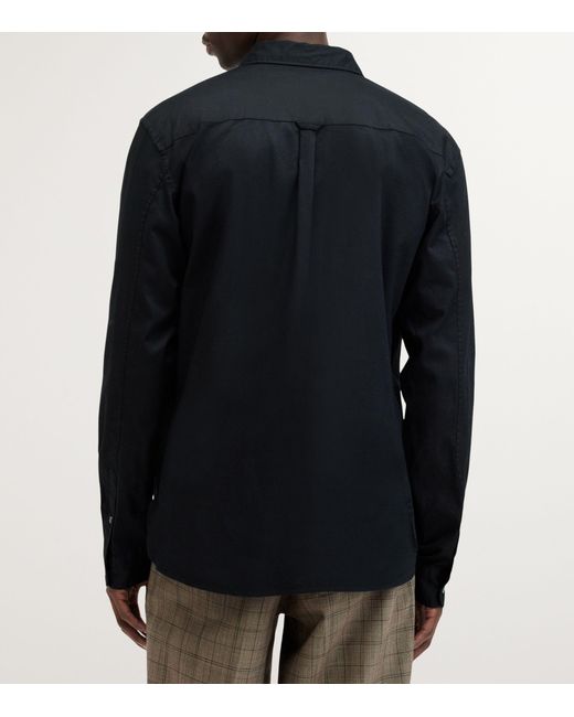 AllSaints Black Stretch-cotton Hawthorne Shirt for men