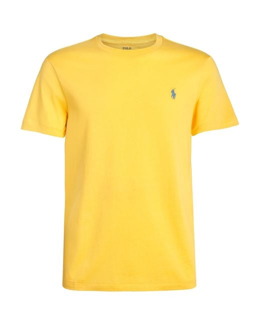 Polo Ralph Lauren Yellow Cotton Custom-Fit Polo Pony T-Shirt for men