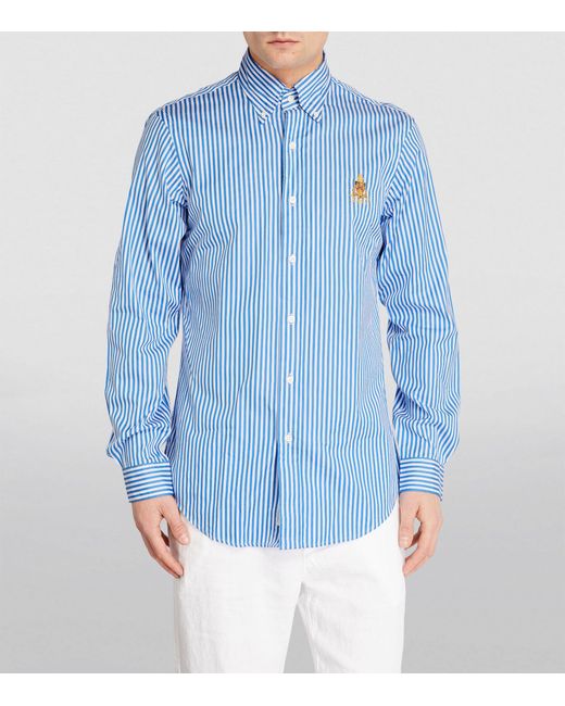 Polo Ralph Lauren Blue Cotton Striped Shirt for men