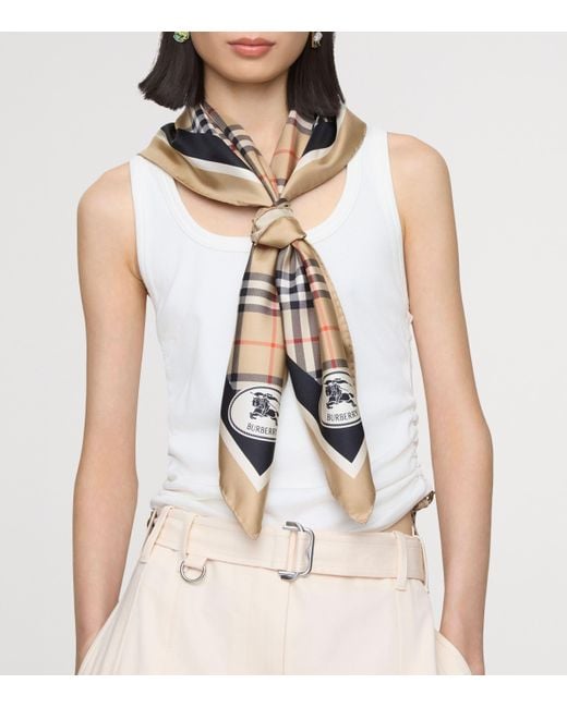 Burberry Metallic Silk Check Scarf
