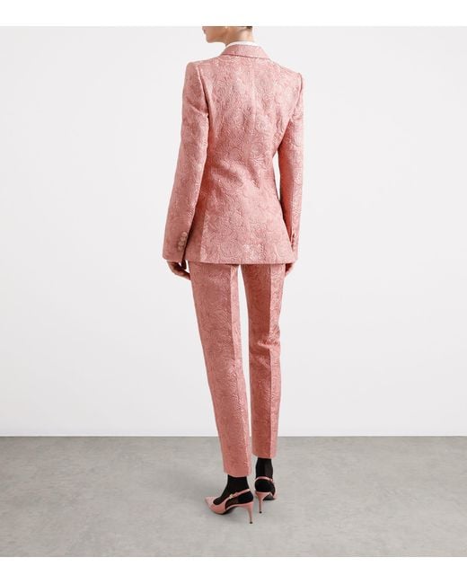 Dolce & Gabbana Pink Cotton-Blend Lace-Detail Shirt