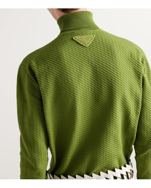 Prada Re Nylon Rollneck Sweater in Green for Men Lyst UK