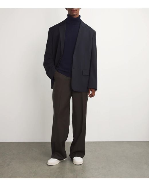 Harrods Blue Cashmere Rollneck Sweater for men