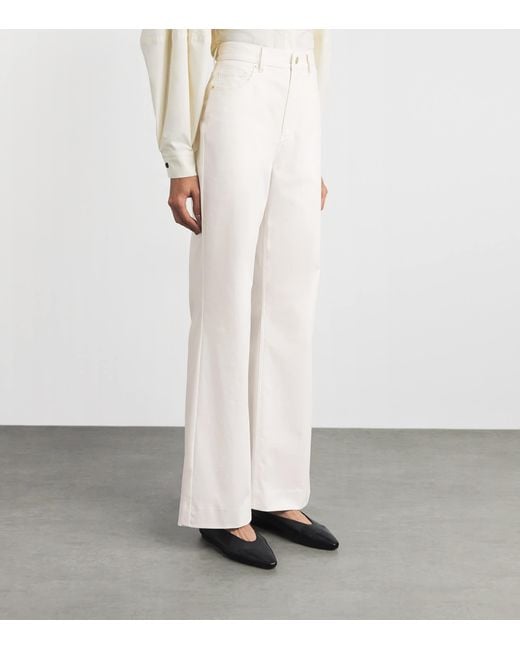 RETORI White Stretch-Cotton Gabardine Straight Trousers