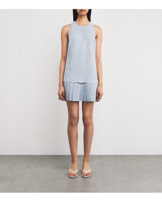 Claudie Pierlot Denim Pleated Mini Dress in Blue | Lyst Claudie Pierlot Denim Pleated Mini Dress in Blue | Lyst