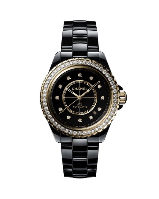 Chanel Black Ceramic And Diamond J12 Calibre 12.1 Watch