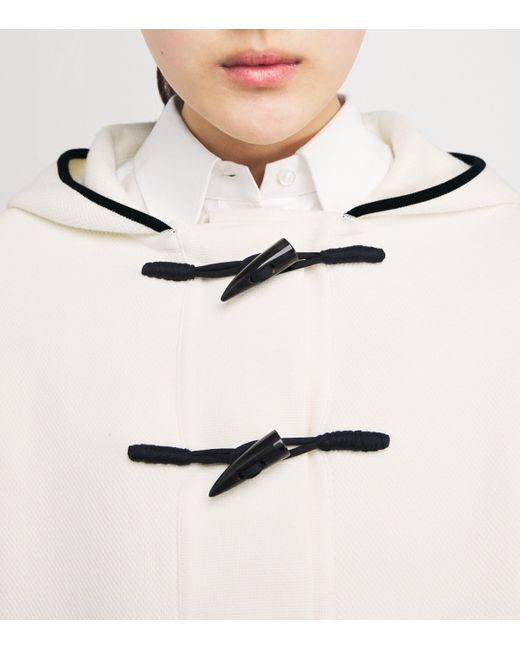 Thom Browne White Cotton-Blend Duffle Jacket