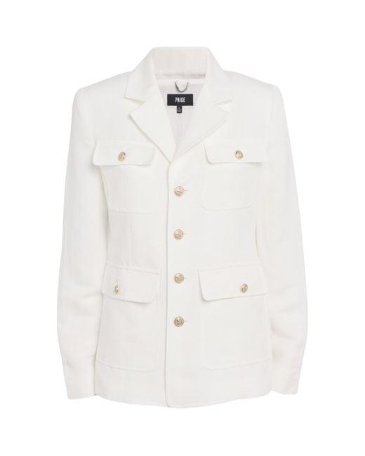 PAIGE White Pocket-Detail Reign Blazer