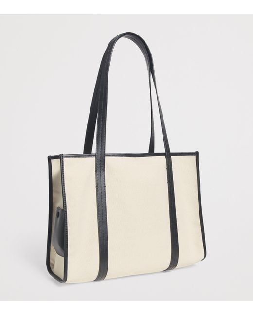 Sandro White Cotton Canvas Tote Bag