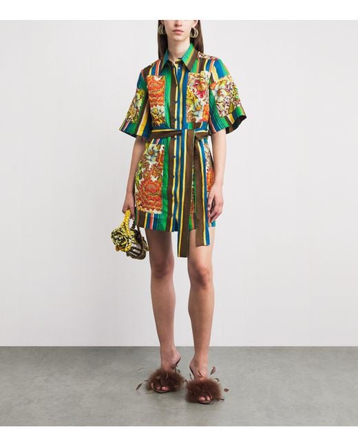 ALÉMAIS Green Linen Charlie Mini Shirt Dress