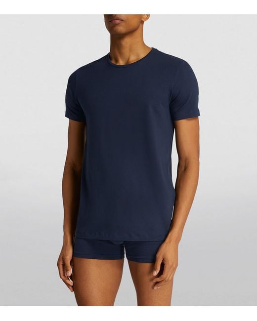Falke Blue Daily Comfort T-Shirts for men