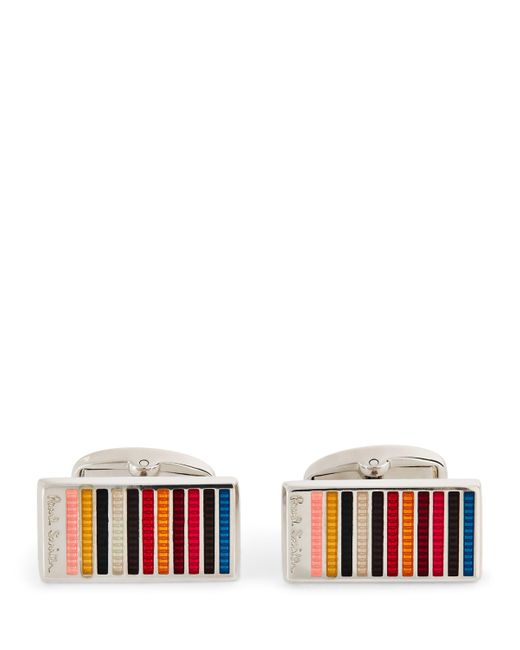 Paul Smith Red Signature Stripe Cufflinks for men