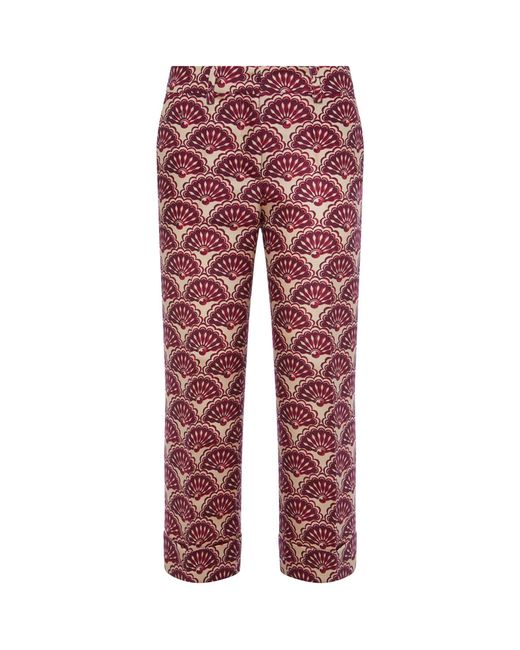 LaDoubleJ Red Wool-blend Patterned Pinocchio Trousers
