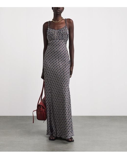 Sandro Purple Floral Slip Maxi Dress