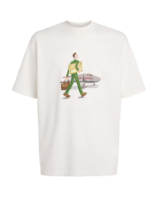 Drole de Monsieur White Cotton L'Homme Au Tableau T-Shirt for men