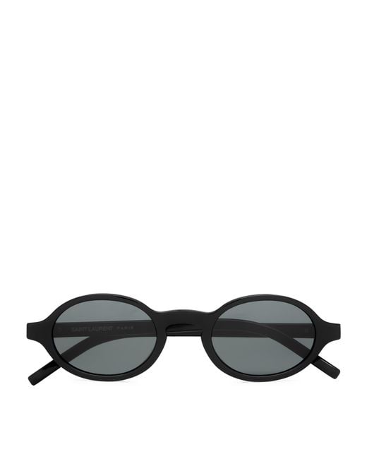 Saint Laurent Black Acetate Sl M161 Oval Sunglasses
