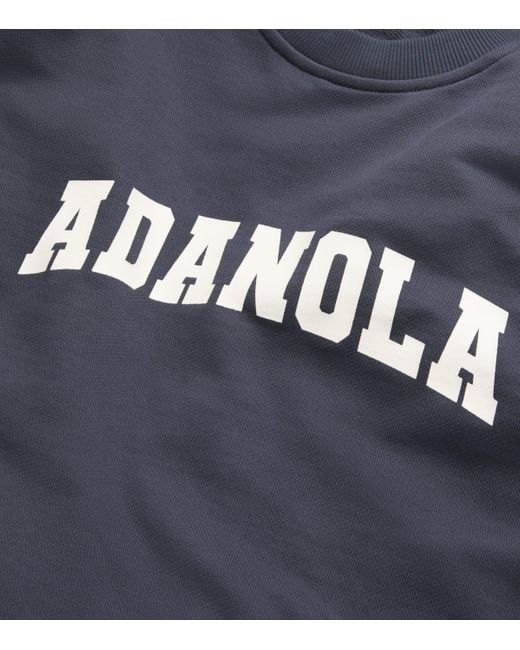 ADANOLA Blue Oversized Varsity Sweatshirt