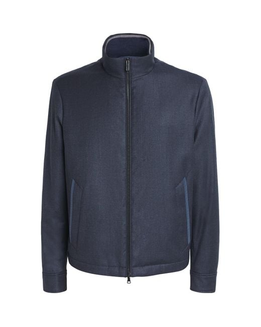Paul & Shark Blue Virgin Wool-Silk Jacket for men