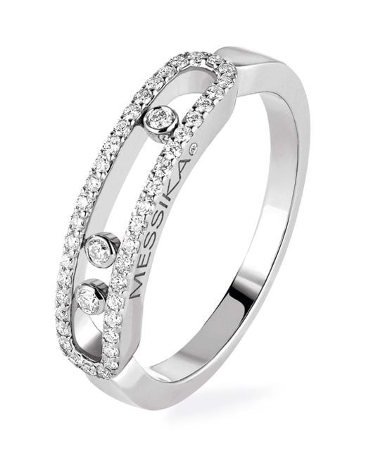 Messika Metallic And Diamond Baby Move Classique Pavé Ring