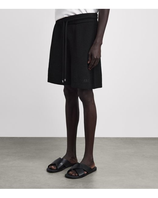 Amiri Black Cotton Crochet Mesh Shorts for men
