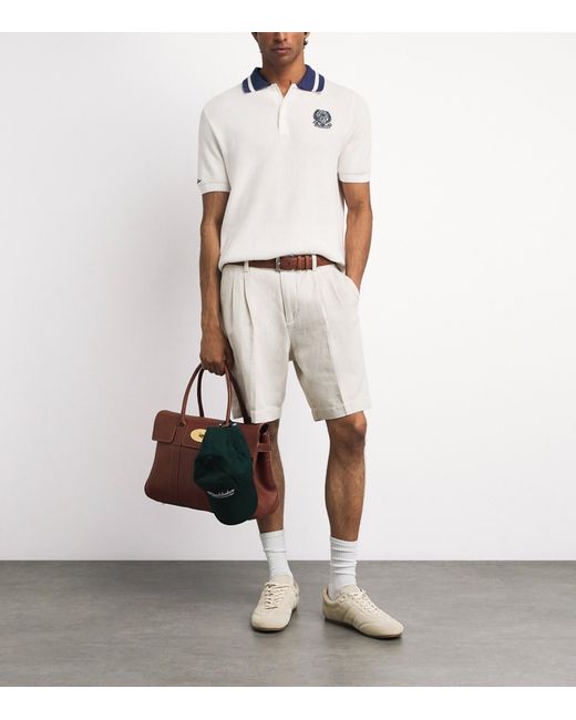 Polo Ralph Lauren White X Wimbledon Cotton Waffle-Knit Polo Shirt for men