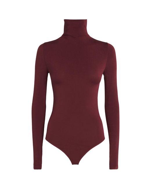 Wolford Purple High-Neck Colorado Bodysuit