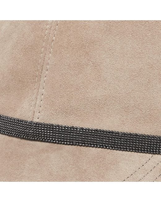 Brunello Cucinelli Natural Suede Baseball Cap