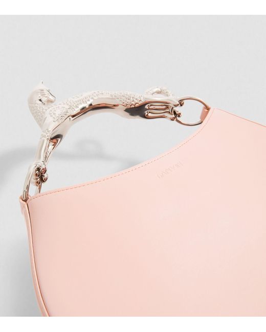 Lanvin Pink Calfskin Hobo Cat Top-handle Bag