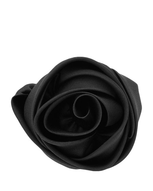 Saint Laurent Black Silk Organza Rose Brooch for men