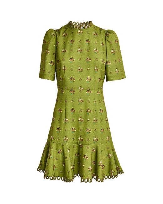 RHODE Green Daron Mini Dress