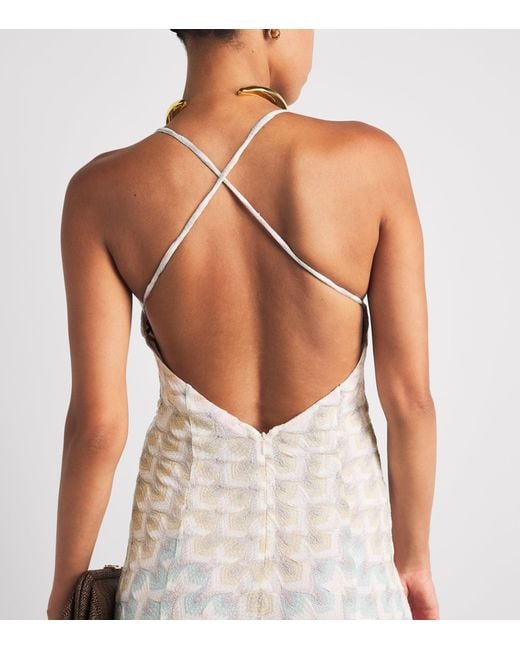 Missoni White Lamé Lace Motif Maxi Dress