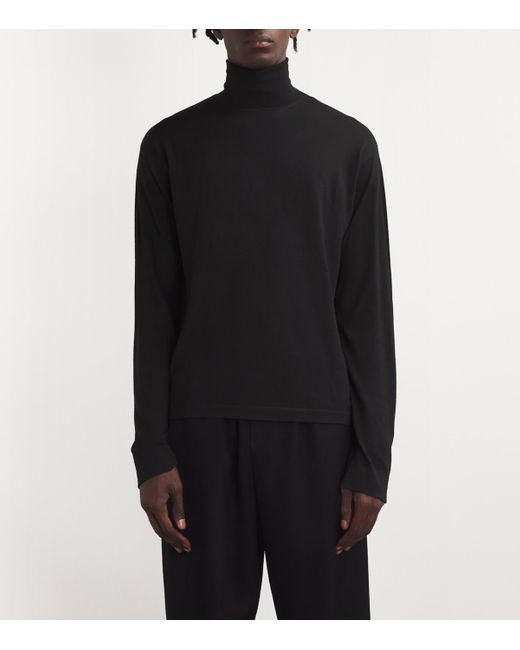 The Row Black Rollneck Mavel Wool Sweater for men