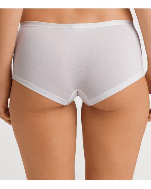 Hanro White Cotton Sensation Boyshorts