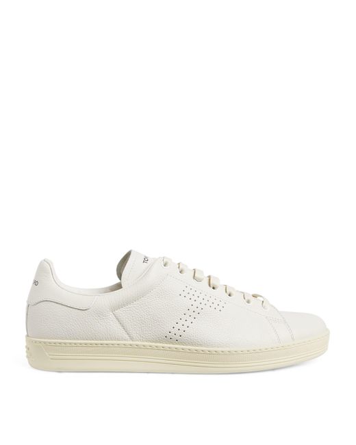 Tom Ford White Leather Warwick Sneakers for men