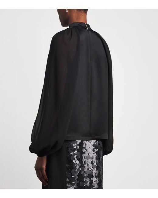 Joseph Black Satin Cave Blouse