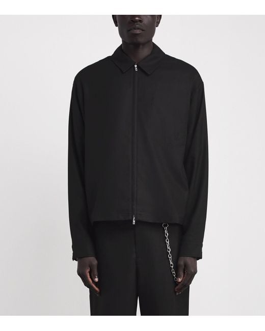 Represent Black Zip-Up Overshirt for men