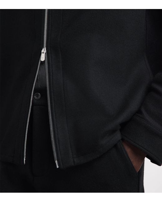 Marco Pescarolo Black Stretch-Cashmere 2-Way Zip Jacket for men