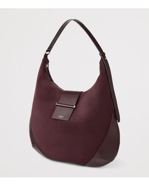 Jimmy Choo Purple Medium Suede Bar Shoulder Bag