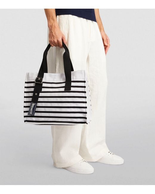 Vilebrequin Black Striped Tote Bag for men