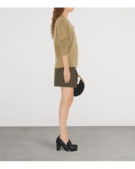 Burberry Natural Cashmere Ekd-Embroidered Cardigan