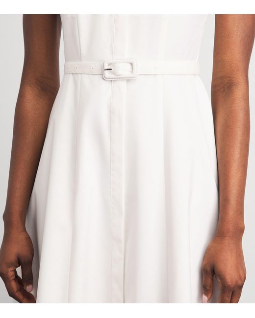 Huishan Zhang White Floral Appliqué Maddalena Midi Dress