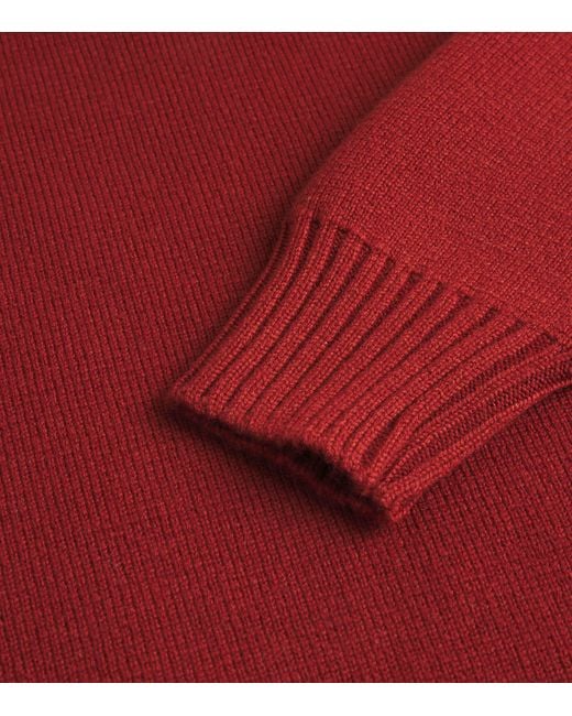 Johnstons Red Cashmere Cropped Sweater