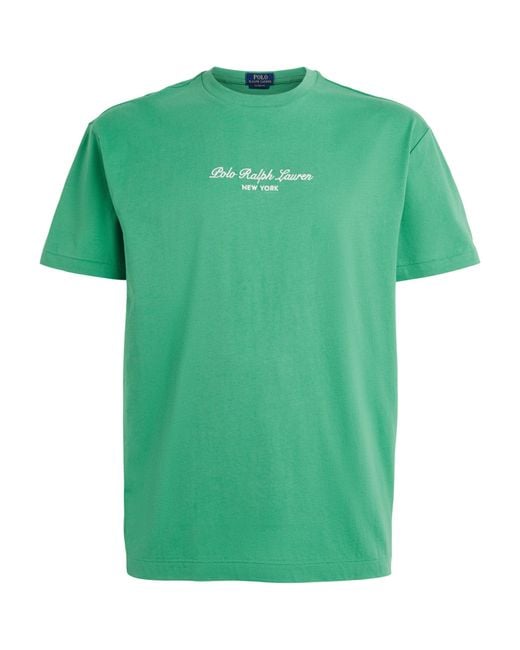 Polo Ralph Lauren Green Cotton Embroidered Logo T-Shirt for men