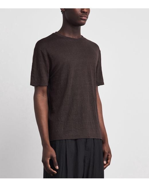 Sandro Black Linen T-Shirt for men