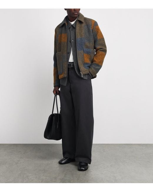 FRAME Gray Wool Collar Cardigan for men