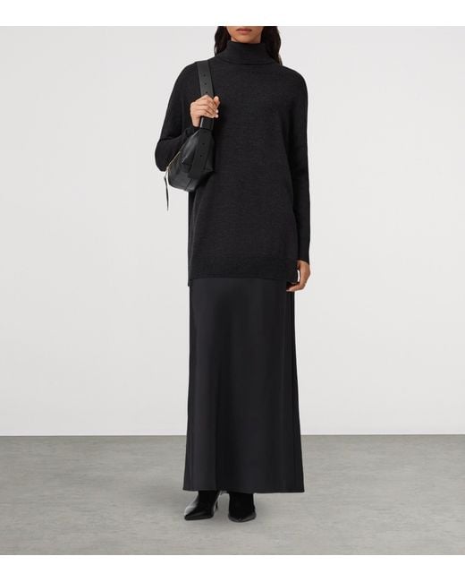 AllSaints Black Merino Wool Juno Sweater And Maxi Dress