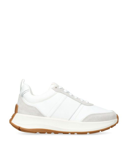 Fitflop White Leather F-Mode Flow Sneakers