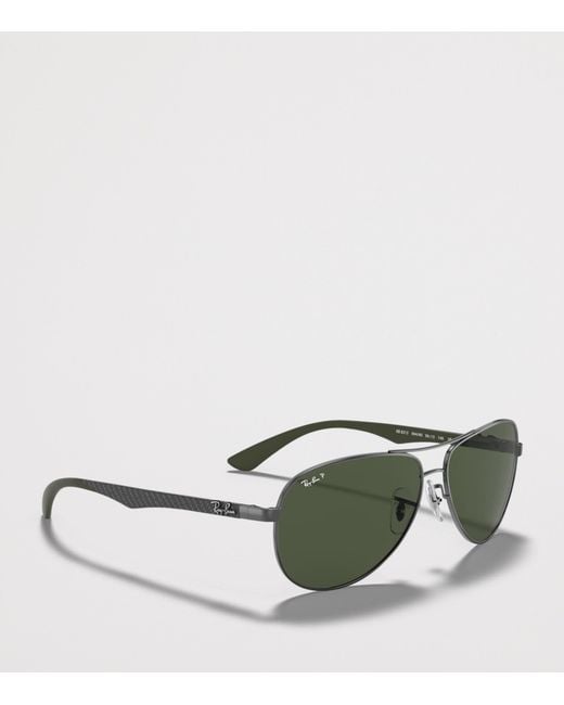 Ray-Ban Green Carbon Fibre Pilot Sunglasses for men