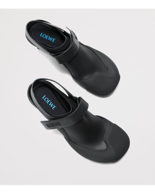 Loewe Black Leather Dive Slingback Mules 45